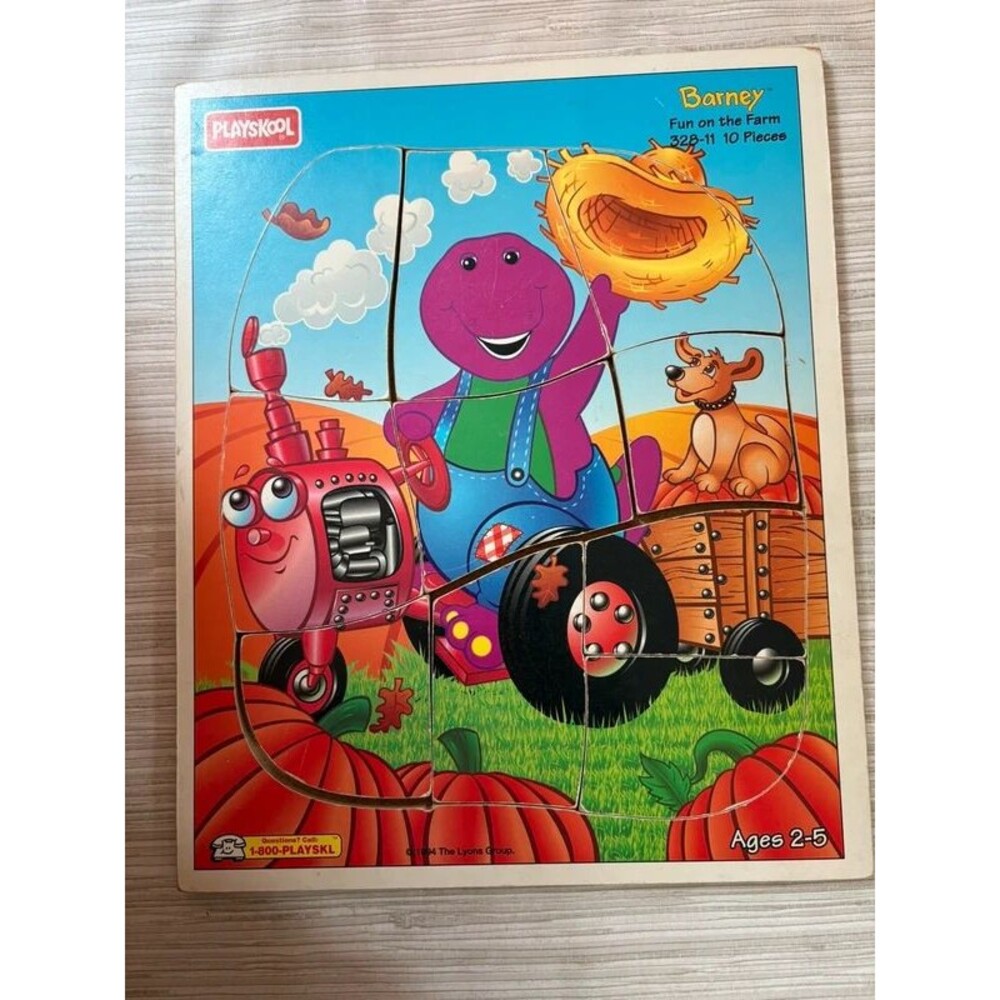 Vintage 90s Barney farm puzzle